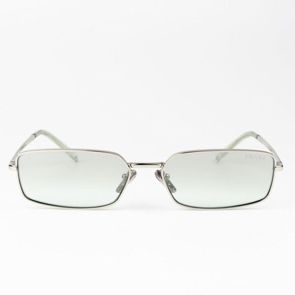 NEW Prada PRA60S 1BC80G Silver Grey Mirror Rectangle Unisex Sunglasses 0PR A60S - Picture 5 of 12